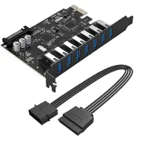 ORICO Carte d'extension PVU3 PCI-E avec 7 ports USB 3.0 pour ordinateurs de bureau