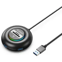 ORICO Hub USB YXR5-U3 RGB avec 4 ports USB-A 3.0, lecteur de cartes SD et microSD, câble de 0,3 mètre