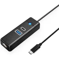 ORICO Hub USB PW3UR25-C3, 3 ports (1x USB-A 3.0, 1x USB-C 3.0, 1x RJ45 2,5G Ethernet), câble de 0,5 m
