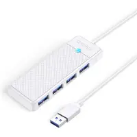 ORICO Hub USB PAPW4A-U3 à 4 ports, 4x USB-A 3.0, 1,8 m - blanc (USB-A, 4 ports), Station d’accueil + hub USB, Blanc