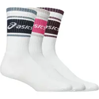 Asics unisex. 3033C295 Pack 3 Chaussettes Logo Crew blanc (S), Homewear, Sport, Coton