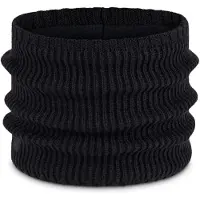 Buff Knitted & Fleece Neck Warmer Noir