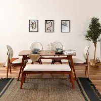 Dmora Pedrengo - ensemble Table et Chaises, Noyer brun, 6 places