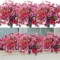 Famanu , ensemble de 12 fleurs artificielles décoratives, résistantes aux UV, pour intérieur et extérieur - 3 couleurs