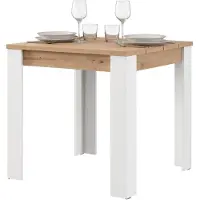 Dmora Trosa - Table Fixe, 80x80x76h cm Chêne Nœuds Marron, 4 Places
