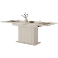 Dmora Kariteni - Table extensible, 160x90x75h cm Beige, 8 places