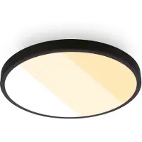 Briloner Plafonnier LED IP44 Ø24x6 cm rond 18 W 2000 lm 2700K-4000K blanc chaud à blanc neutre noir - Plafonnier salle de bains cuisine salon