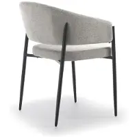 STONES Table de salle à manger extensible Kyoto (120-180 cm) avec plateau en verre trempé gris et piètement recouvert de similicuir - Design contemporain