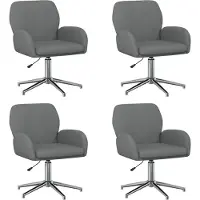 vidaXL - 4 chaises de bureau, 54 x 58 x 90 cm, gris foncé, revêtement en tissu