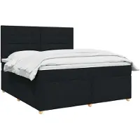vidaXL Lit boxspring avec matelas noir 140 x 200 cm Tissu