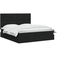 vidaXL Lit de rangement avec matelas Noir 140 x 190 cm Tissu