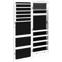 vidaXL Armoire à bijoux miroir avec éclairage LED mural blanc