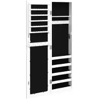 vidaXL Armoire à bijoux avec miroir mural blanc 30x8,5x106 cm