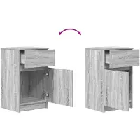 vidaXL Table de chevet sonoma gris 39x35x65 cm bois d’ingénierie