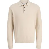 Jack & Jones Polo à manches longues en tricot Cooper Homme Silver Lining Twist