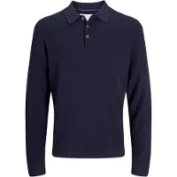Jack & Jones Polo à manches longues en tricot Cooper Homme Night Sky