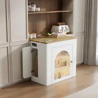 Great han Îlot de cuisine mobile blanc sur roulettes, table à manger extensible avec plateau amovible, chariot de service avec prises électriques, meuble de rangement ou buffet