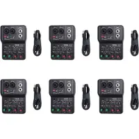 Torribaly 6X Q-12 Carte son Console de mixage audio Interface système de bureau 4 C