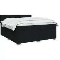 vidaXL Lit boxspring avec matelas noir 140 x 200 cm Tissu