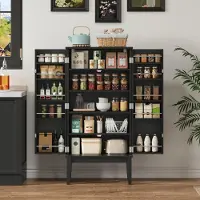 Sonstiges Armoire de cuisine 120x59x30 cm, noire, avec 2 portes, style vintage, pour rangement