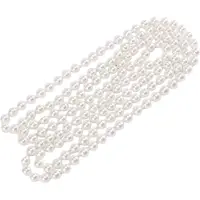 Typecat Collier long à chaîne en fausses perles blanches