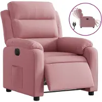 Syfax Fauteuil Relax Electrique Rose Velours