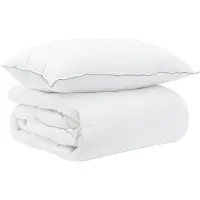 vidaXL Ensemble de draps , 2 pièces, 137 x 200 cm, collection hiver, en bambou, couleur blanche