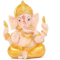 Torribaly Statue de Bouddha Ganesh en or de Haidianzi, sculptures de Dieu éléphant, figurines