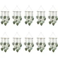 Torribaly Lot de 10 tentures murales en macramé à motif de feuilles, style bohème, décoration d'intérieur, tissées et esthétiques
