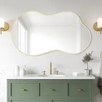 StarTech.com Miroir asymétrique - Miroir mural - Form de nuage irrégulière, 20 cm - Miroir grossissant - Design moderne - Cadre en métal - Cadre doré en forme de nuage