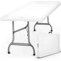 OEM Table de jardin pliante 180 x 75 cm - Table pliante pratique pour le jardin, le balcon et le camping - Table de buffet robuste et résistante aux intempéries pour 6 personnes