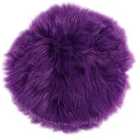 Typecat Tapis en fausse peau de mouton 30 x cm, doux, à poils longs, coussin décoratif, tapis de chaise, de canapé (rond)