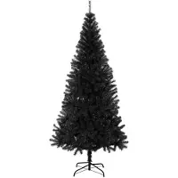 vidaXL Sapin de Noël avec 300 LED avec support Noir 180 cm PVC