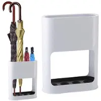 OEM Porte-parapluies - 4 compartiments - Gouttière amovible - Blanc - Idéal pour un usage domestique - Convient aux parapluies longs et courts