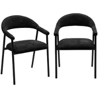 CALICOSY - Lot de 2 chaises en tissu bouclette L56 cm - AREN