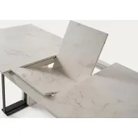 Xl Moebel Gmbh Table extensible, aspect marbre, design moderne, blanche, élégante, pour cuisine