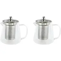 Torribaly Théière en verre borosilicate transparent de 2 x 5 tailles avec acier inoxydable 304