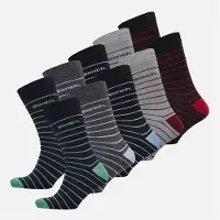 Bench lot de 10 chaussettes habillées Homme Noir/Charcoal Marl/Grey Marl/Navy