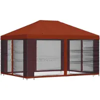 vidaXL , pavillon avec parois latérales, 4 x 3 mètres, couleur terracotta