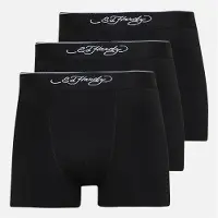 Ed Hardy lot de trois caleçons Saleri Homme Noir/Noir/Noir