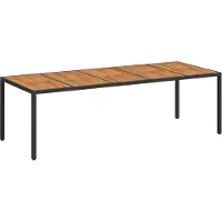 vidaXL Table de jardin noire en polyrotin