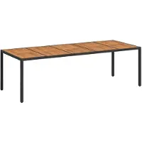 vidaXL Table de jardin noire en polyrotin