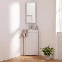 MOB-IN Ensemble lave-mains d'angle SORRENTO sur pieds avec robinet et armoire