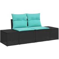 vidaXL Ensemble de salon de jardin , 5 pièces, noir, en résine tressée