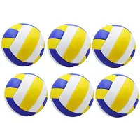 Torribaly Lot de 6 ballons de volley-ball professionnels en PVC imperméable, souples et faciles à transporter