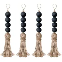 Semoic Placard Art Artisanat Ferme Rustique Bois Perle Guirlande DéCor à la Maison Suspendus Tiroir Bouton Cadeau Pendentif Porte PoignéE avec Glands