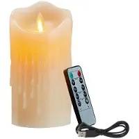Semoic Bougies LED, Bougies Scintillantes Sans Flamme, Bougie Rechargeable, VéRitables Bougies en Cire avec TéLéCommande, 10 Cm