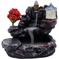 Tlily E BrûLeur D'Encens Montagnes RivièRe Cascade Parfum CheminéE Reflux FuméE Encensoir DéCoration pour la Maison