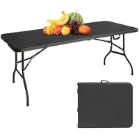 StarTech.com Table pliante en plastique - Table de camping portable - Rectangulaire - Polyvalente - Pour l'extérieur - Noir