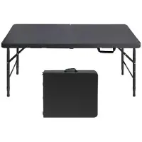 StarTech.com Table pliante - Table en plastique portable - Rectangulaire - Robuste - Pour l'extérieur - Noir C